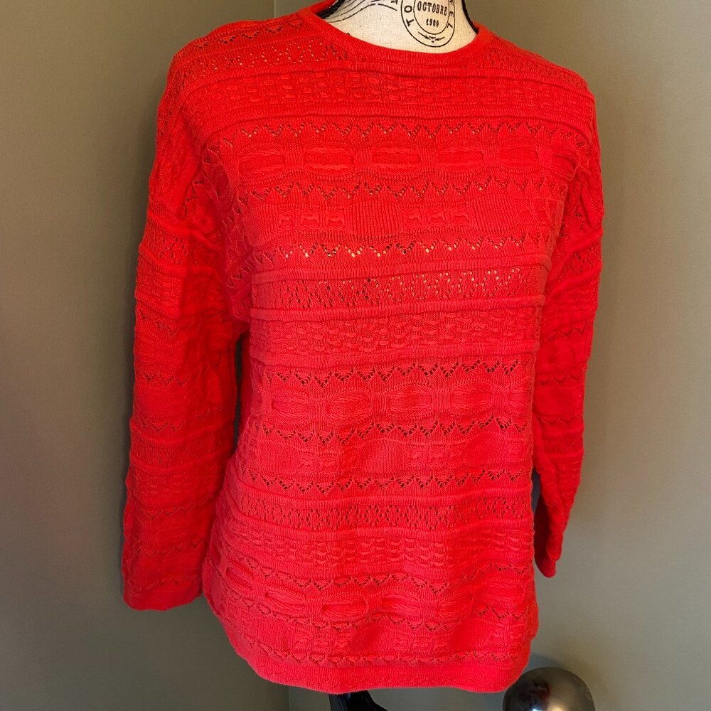 United Colors of Benetton Oversized 100% Cotton Sweater, size S, coral color